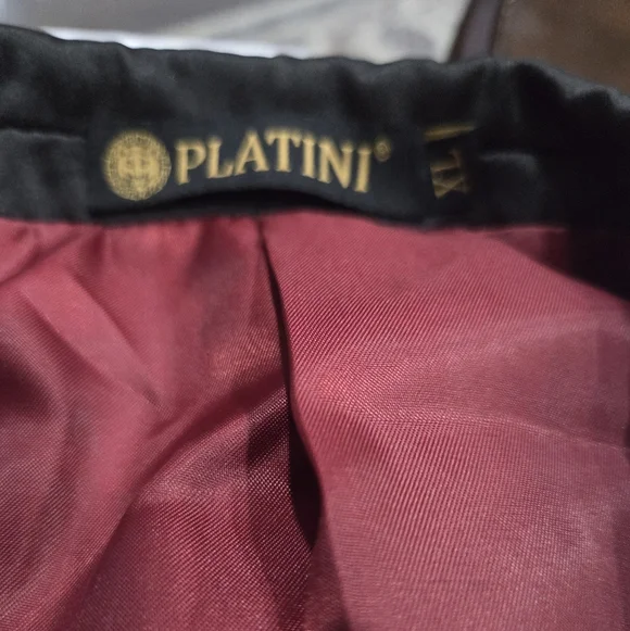 Platini Elegant Red and Black Men's Jacquard Blazer Sz.XL